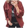 New Women Corduroy Jacket Button Casual Coat Fall Winter