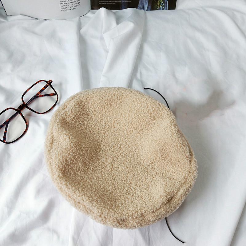 

Beret Warm Wool Winter Beanie Hat Cap Vintage Plain Beret Hats Solid Color Lady Winter Warm Caps бежевый