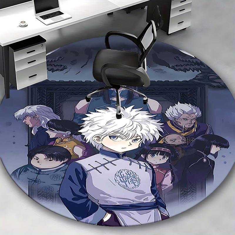 1pc Anime Cartoon Design Round Carpet - Office Chair Mat, Non-Slip Rug for Home Decor, Living Room, Bedroom, Game Room & Dormitory (Seasonal Gift, Sui
