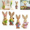 Easter Bunny Figurine Statue Decor Ornament Animal Sculpture for Yard