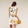 Europe Station Europe and the United States new digital printing crew neck hot-selling dress