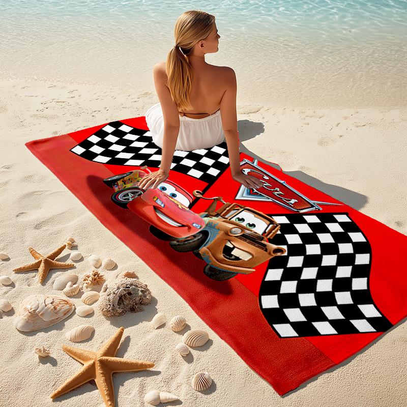 Lightning McQueen Beach Towel Outdoor Camping Beach Towel for Vacation Swim Outdoor Pool Absorbent Bath Towel