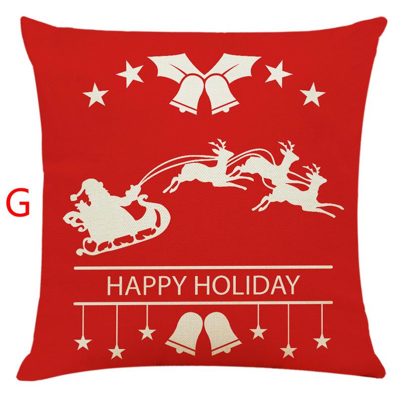 Christmas Pillow Cover Cotton Linen Cushion Cover Home Decoration Sofa Pillow Cover 45 * 45cm