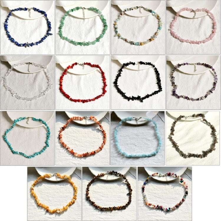 Natural Stones Necklace Gravel Necklaces Women Handmade Small Chokers Jewelry