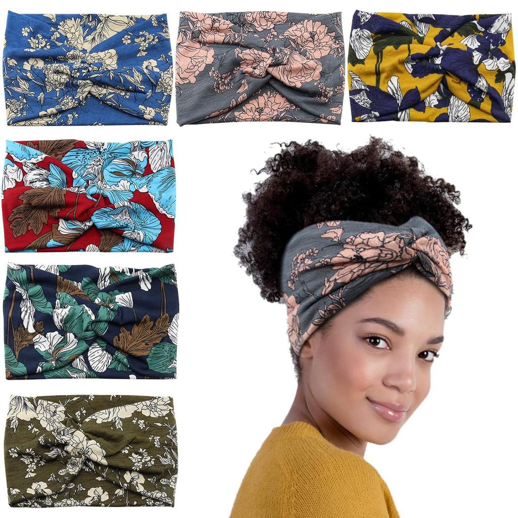 Bohemian Wide Edge Sports Headband Ladies Stretch Cross Print Yoga Stretch Hair Accessories Headband