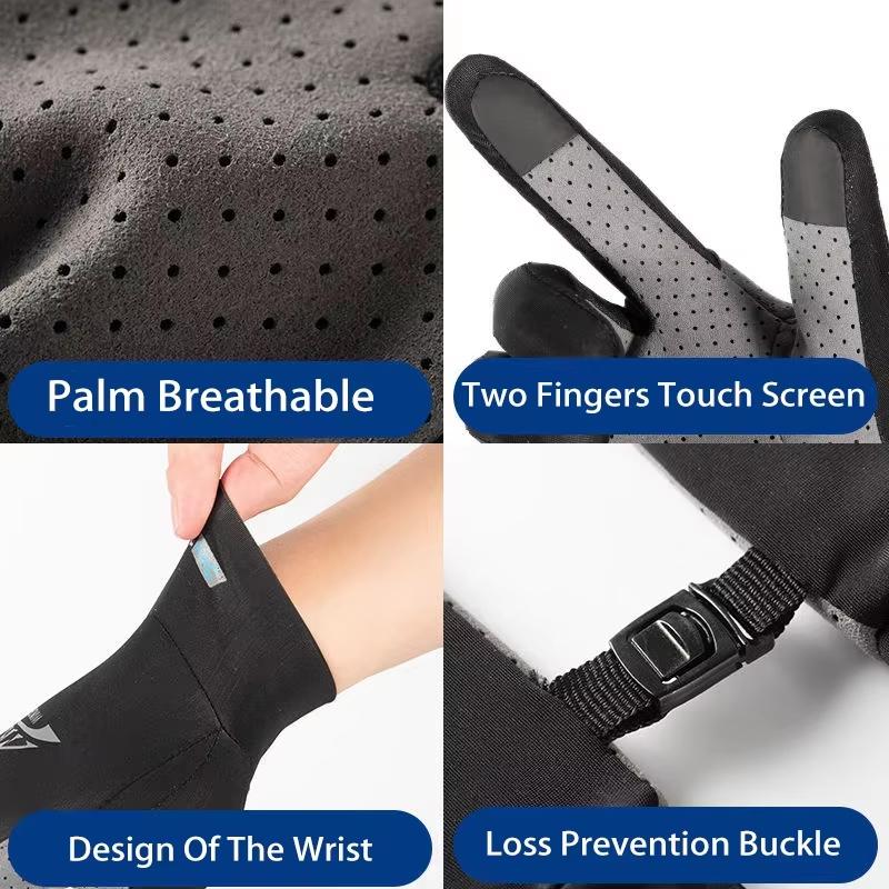 Sports Gloves Breathable Anti-Slip Full Finger Gloves Ice Silk UV Protection Touch Screen Gloves Men Women Fishing Rowing Gloves