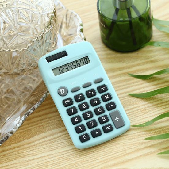 Calculator Fast Response Ultra-thin Large Screen Mini 8 Digit Solar Battery Dual Power Calculator for School