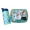 Frozen Kids Meal Set with Lunch Box and 420ml Water Bottle Light Green Plastic for School and Outings