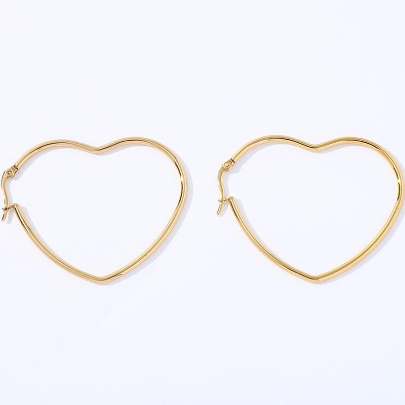 Pendientes de aro geométricos de acero inoxidable dorado con estrella de cinco puntas