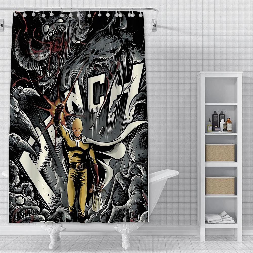 One Punch Man Shower Curtain Waterproof Polyester Fabric Paint Colorful Bath Curtains Home Bathroom Decor Curtain With Hook
