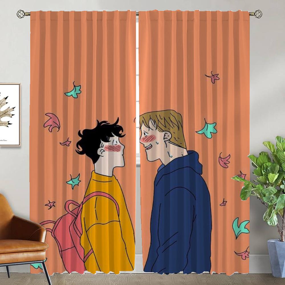 Heartstopper Partition Curtains Living Room Curtain Panel Shades Home Interior Halloween Decoration Polyester Perfect For Area