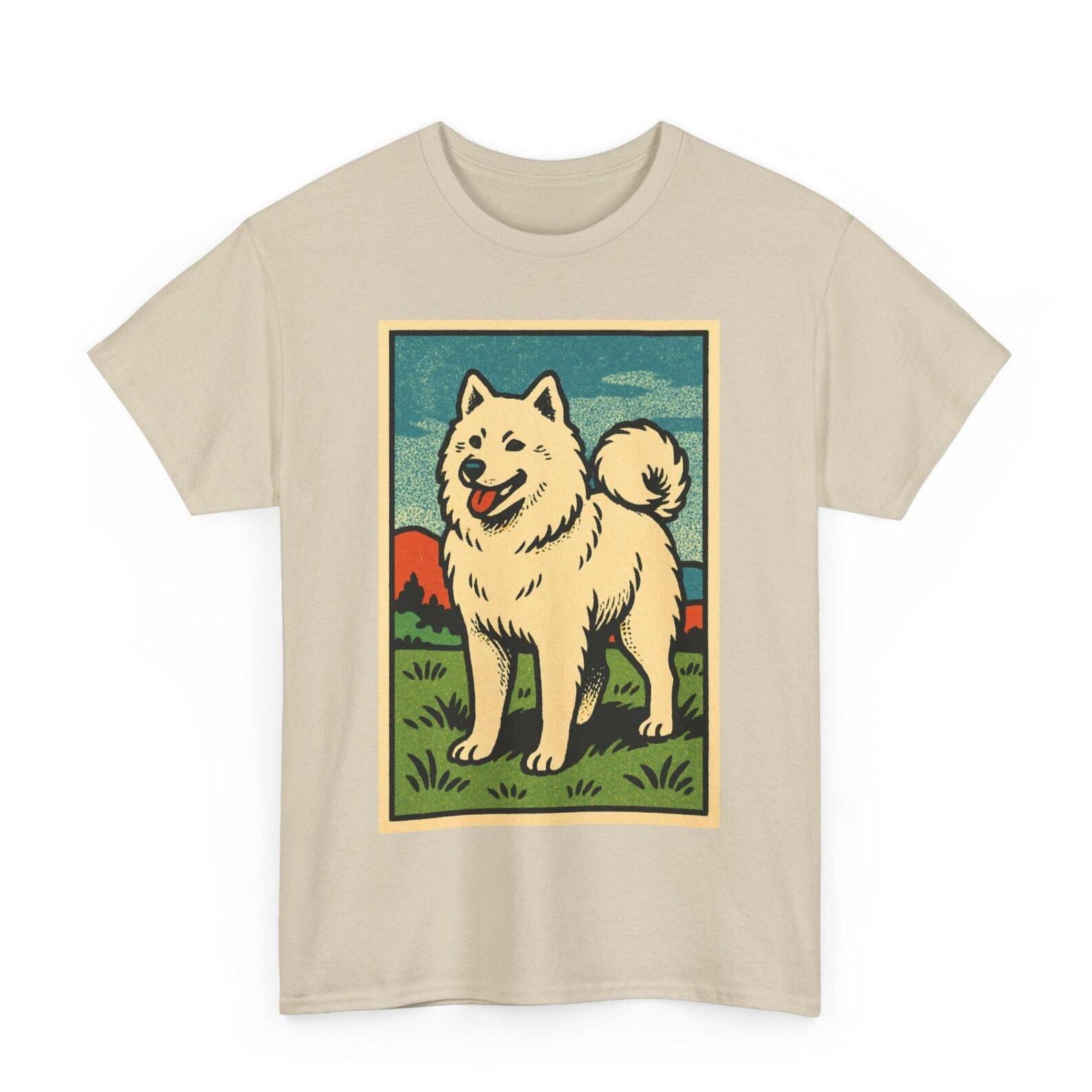 Samoyed T-Shirt: Retro Comic Funny Dog Meme Unisex Tee M