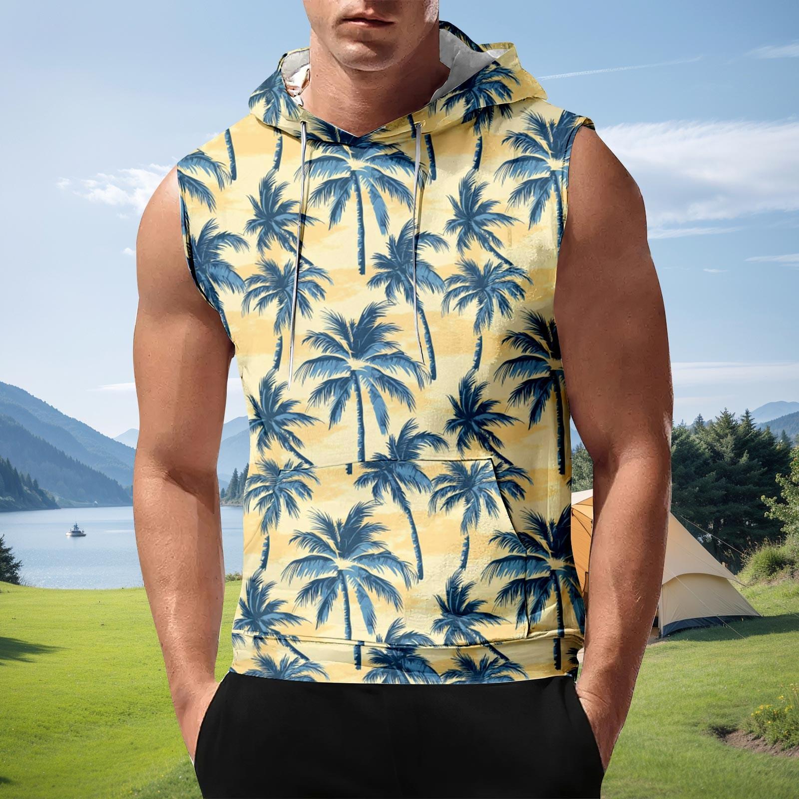 

Чоловіча спортивна повсякденна безрукавка Muscle, однотонна чоловіча сорочка для фітнесу XXL жовтий