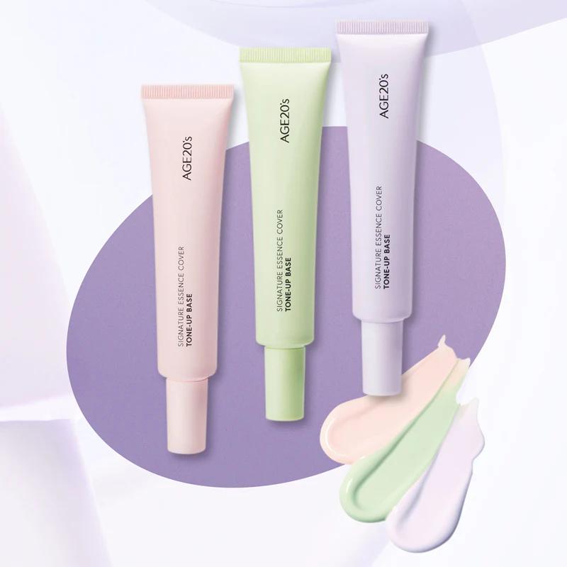 ESSENCE SIGNATURE AGE20'S BASE TONIQUE ROSE, VERT, VIOLET 40 ml, Maquillage, Cosmétiques coréens, Kbeauty, échantillon