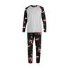 Men's Printed Round Neck Top Casual Comfortable Long-Sleeved Pants Pajama Set