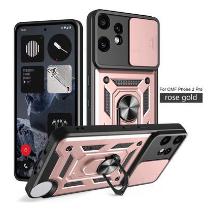 Slide Lens Push Window Heavy Duty Protection Case For Nothing CMF Phone 2 Pro Magnetic Finger Ring Holder Stand Shockproof Cover Nothing Phone 3a Pro