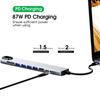 Адаптер USB-концентратора 10 в 1, с Ethernet, совместимый с HDMI, подача питания 4k, 100 Вт, 4 порта USB-a