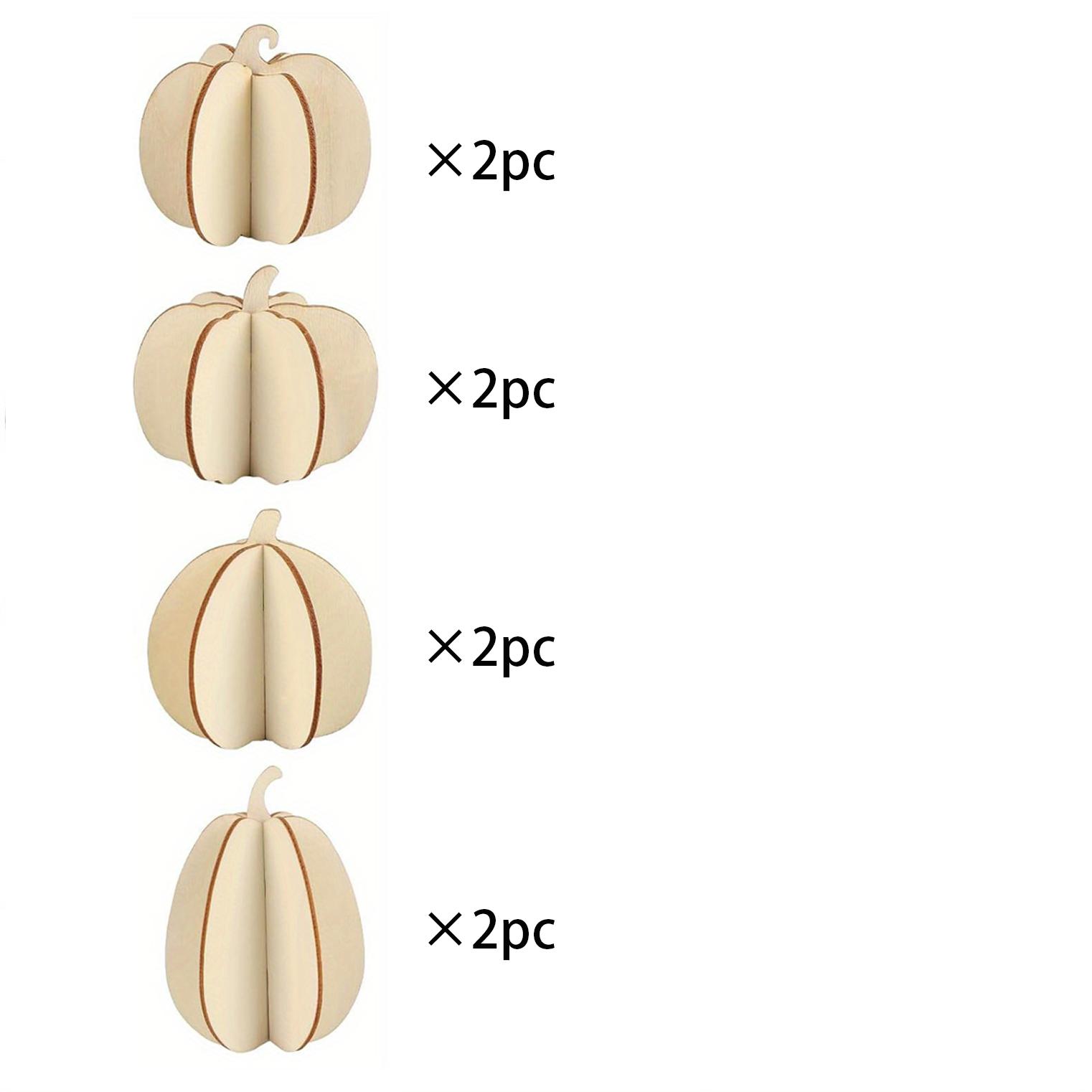 

DIY autumn 3D pumpkin wooden craft, unfinished wood pieces for coloring, used to make pumpkin silhouette decorations (8 pieces)