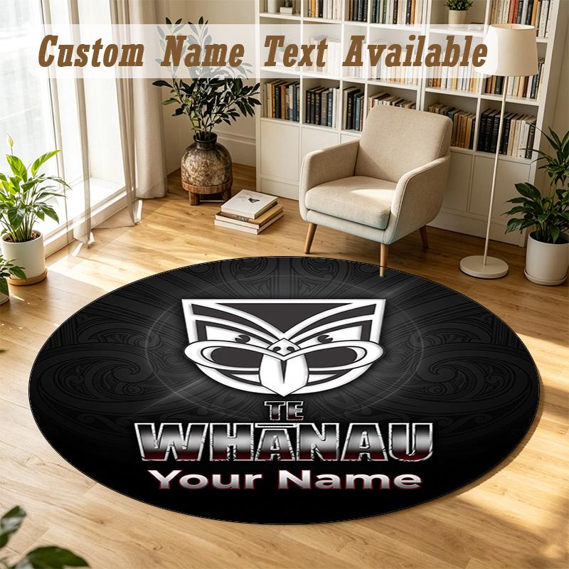 Round Rug Custom NameWigan Warriors Pattern Non Slip Carpet Home Floor Decor