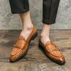 2024 Herren Businesskleid Büroschuhe Krokodilnarbenleder Schuhe Herren Schnalle Lässig Hochzeitspartyschuhe Herren Flats Übergröße