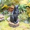 Black Moon Viewing Stargazing Rabbit Moon Altar Rabbit Resin Statue Suitable for Courtyard Garden Balcony Home Desktop Decoration