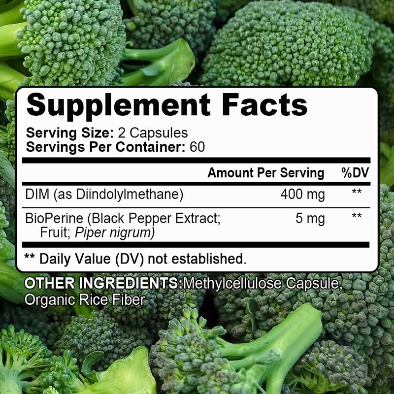 Sun. (Als Diindolylmethan) 400 mg Nahrungsergänzungsmittel, Mit Bioperin, 120 Kapseln pro Flasche
