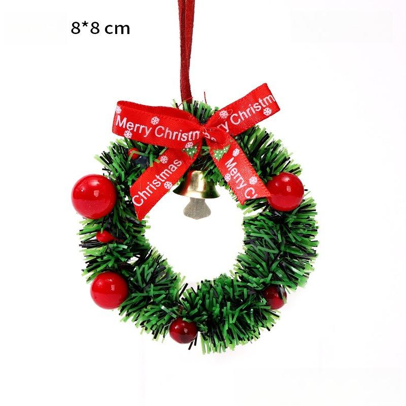 

Christmas Tree Ornament Christmas Decorations Car Interior Rearview Mirror Mini Christmas Wreath Hanging Bell Display Ornaments