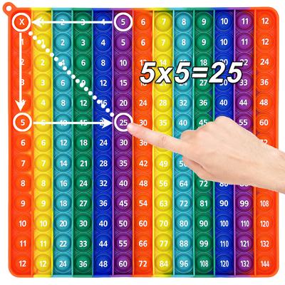 Hra na násobení 12x12 Pop Toys, Matematika Vzdělávací hračka Manipulativy pro děti Předškolní třída Mateřská škola, Push