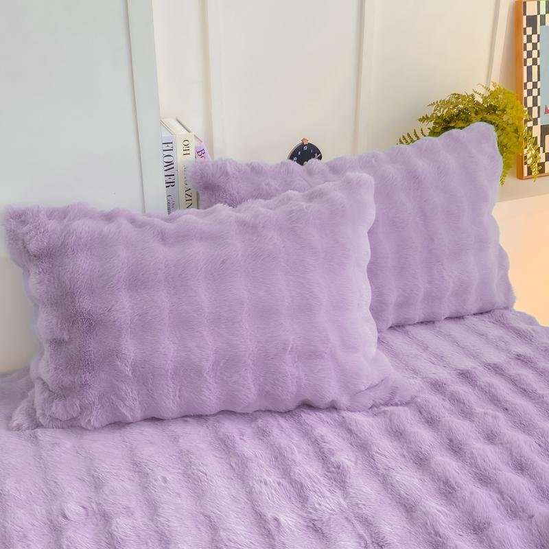 2 stuks Pluizige Pluche Kussensloop 48x74cm Winter Warm Dikte Kussensloop Zacht Konijnenfleece Decoratieve Kussenhoes voor de Winter