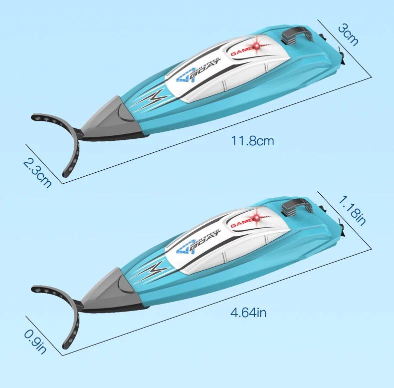 Non-Toxic Remote Control Boat Mini 2.4G High Speed Electric Speedboat Children'S Indoor Water Play Competitive Water Push Boat Toys Gifts