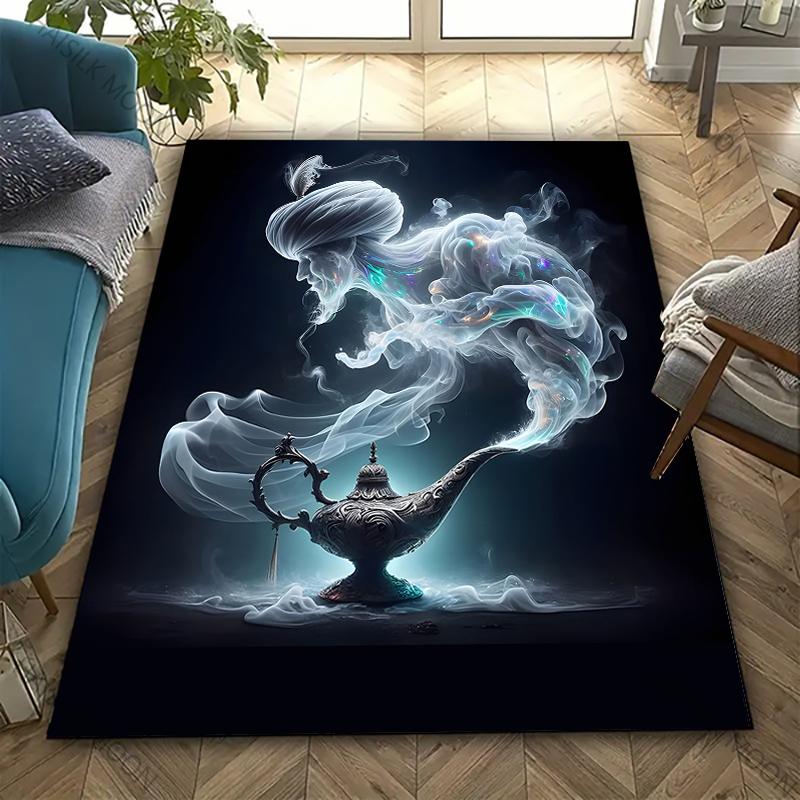 3D Wishing Lantern Pattern Carpet for Living Room Kids Bedroom Mat, Sofa Doormat Floor Rug Anti-slipTapete Decor Mat Funny Gift
