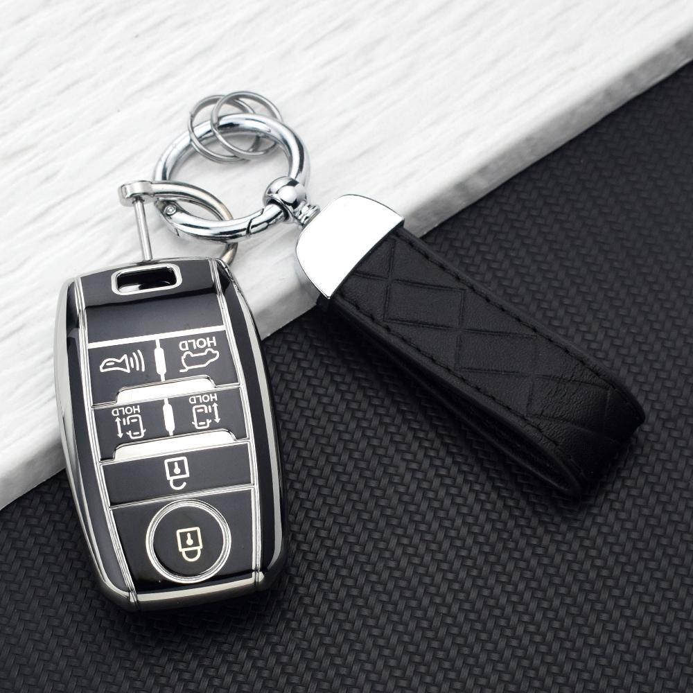 For Kia Sorento L580 Grand Carnival New Sedona Double Carnival Key Chain Parts 6 Buttons TPU Car Remote Key Case Cover Fob Shell