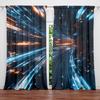 2pcs Time Space Tunnel Printed Curtain for Home Decor - Rod Pocket Window Treatment for Bedroom, Office, Kitchen, Living Room