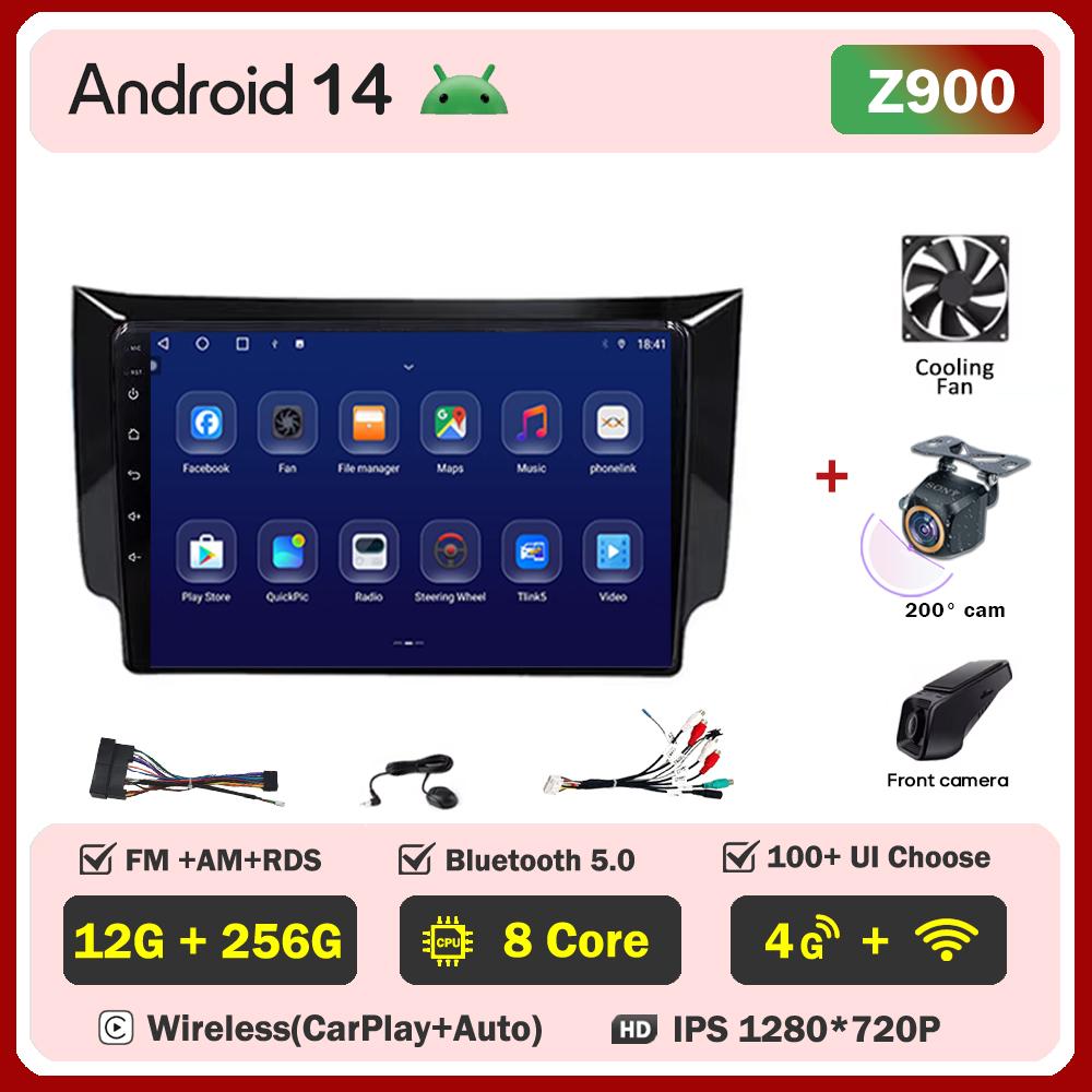 Car Radio Android 14 For Nissan Sylphy B17 Sentra 12 2013-2018 2din Carplay Auto Screen Stereo Head Unit Autoradio 10 Inch Wifi