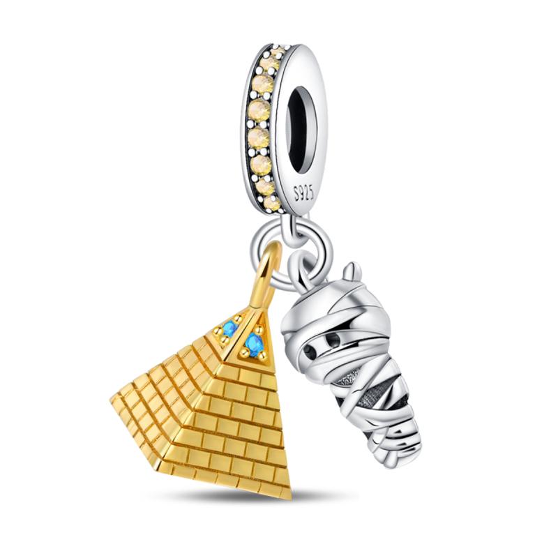 Copper Eiffel Tower Triumphal Arch Famous Architectural Charms Beads Fit Pan Original Bracelets Diy Fine Jewelry