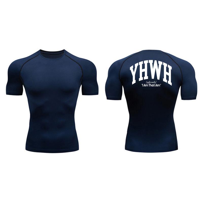 Cross Print Short Sleeve Compression Shirts for Men Athletic Quick Dry Tees Tshirt Gym Workout Running Undershirts Baselayers