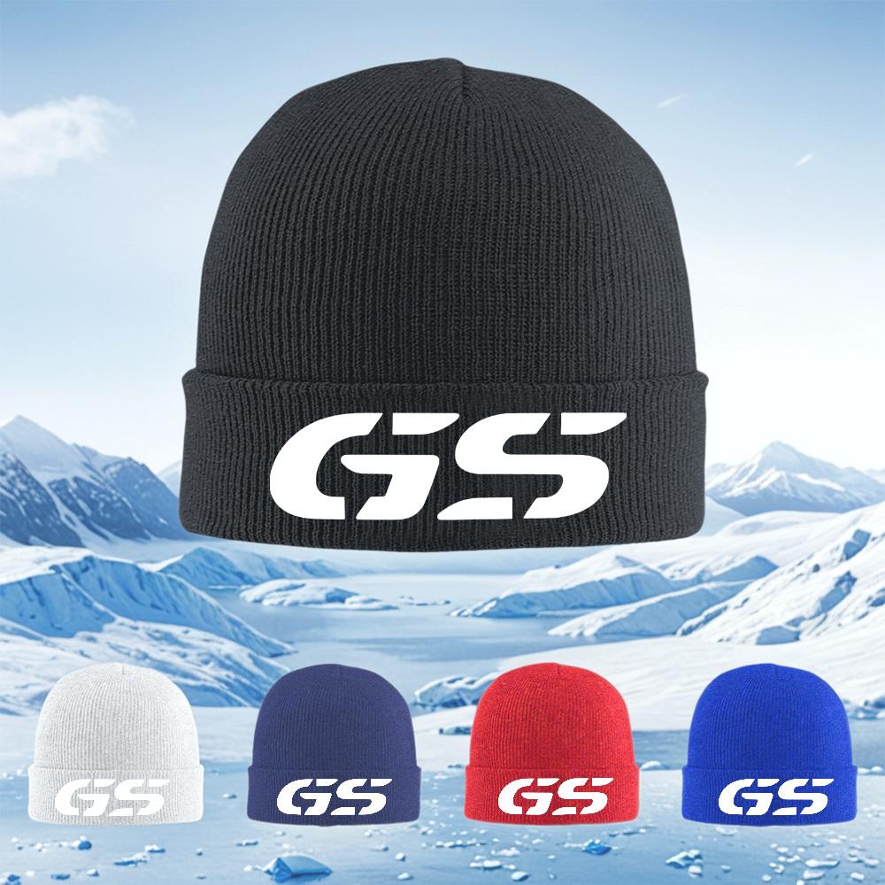 White GS Modern Bold Logo Men Women Unisex Knitted Hat Beanie Pullover Cap Winter Thermal Warm Christmas Outdoor Cycling Hiking