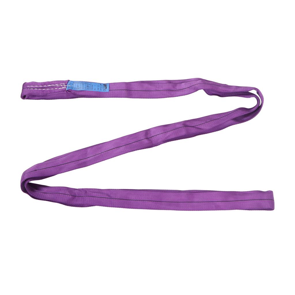 Flexible Purple Polyester Rigging Lifting Strap 1T 2205LB Bearing 2M 6.56FT Length Hoisting Towing Lift Sling