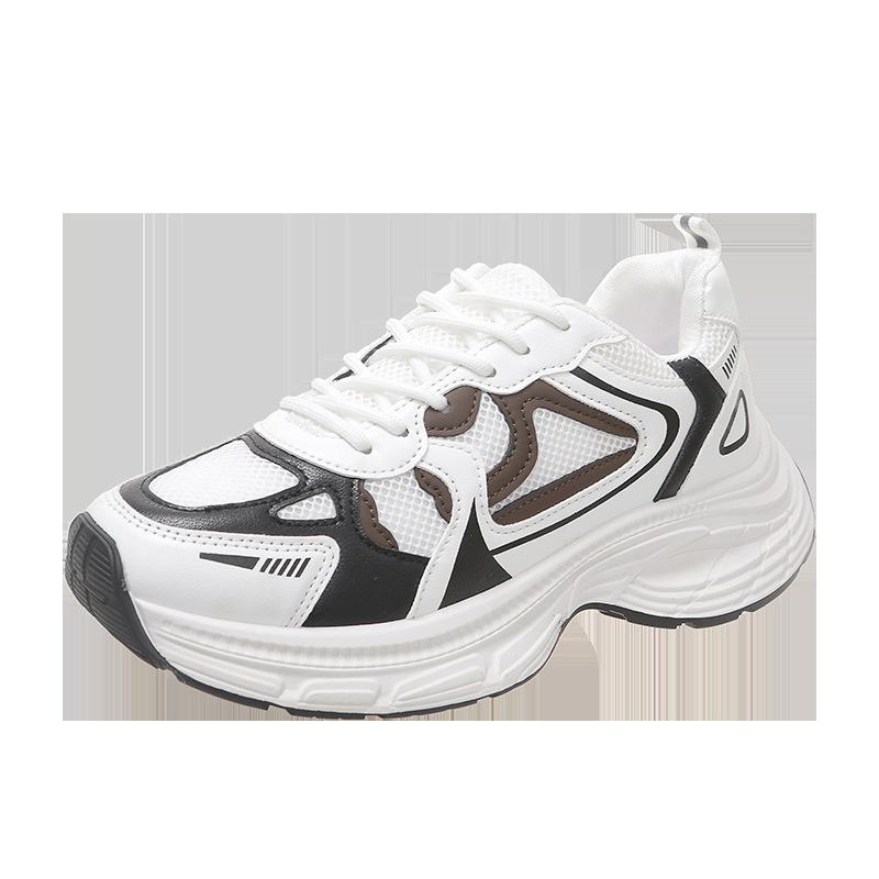 

2025 autumn new large size sneakers women s mesh platform Internet celebrities large size breathable dad shoes little white shoes women 42 чорний