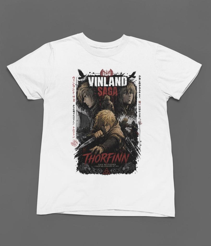 Unisex Thorfinn Thors'un Oğlu Anime Tişörtü, Manga Viking Destanı Gömleği