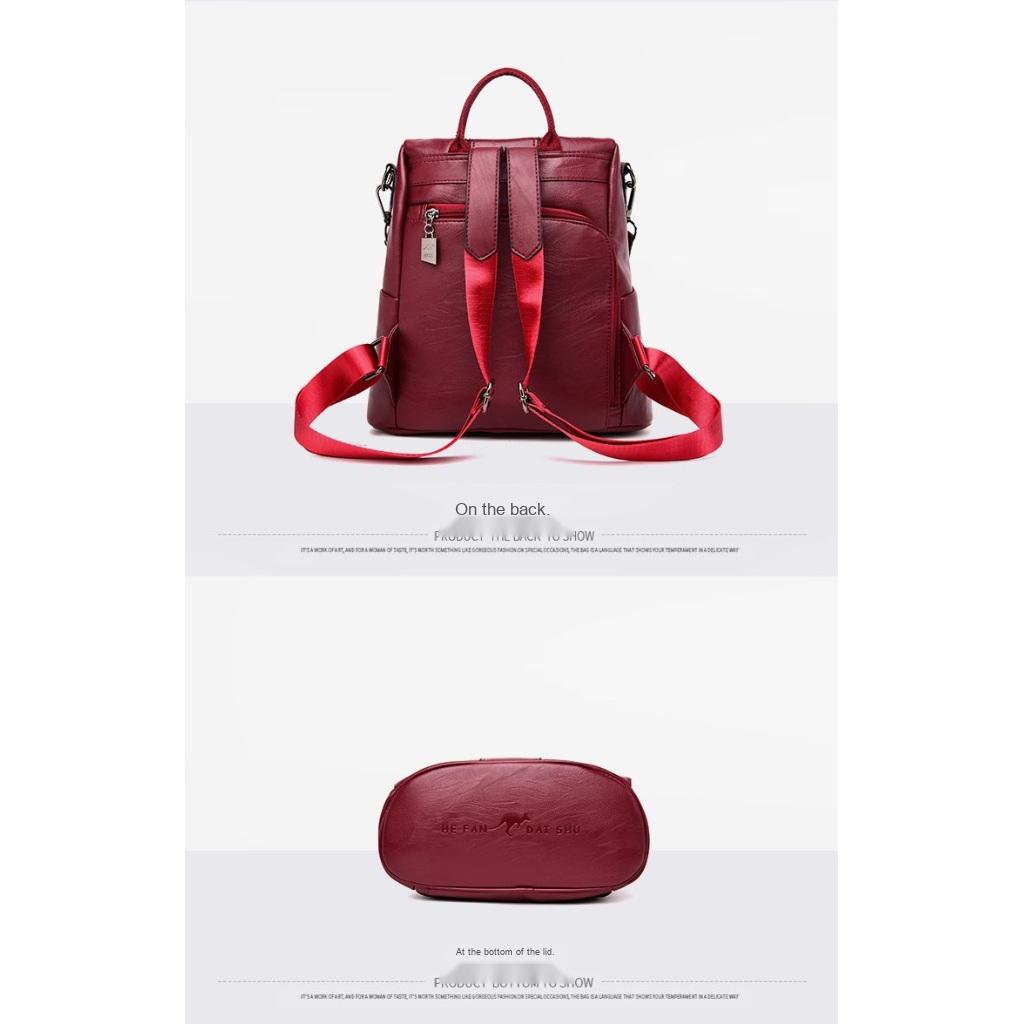 Backpack for Women PU Adjustable Strap Convertible Daily Commute