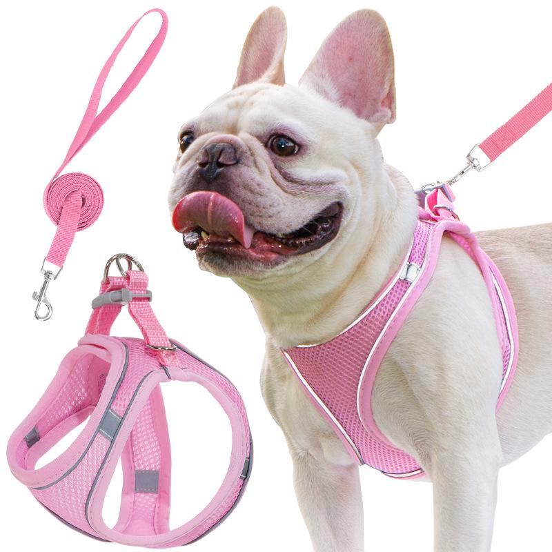 Reflective Vest-Style Pet Harness and Leash Combo