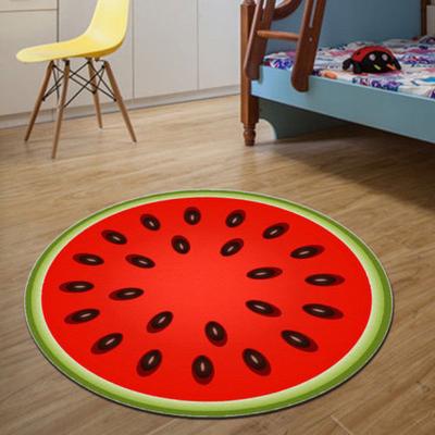 Kreatives Frucht-Kiwi-bedrucktes Bodenkissen rund rutschfester Teppich ing Schlafzimmer Wohnzimmer Heimdekoration