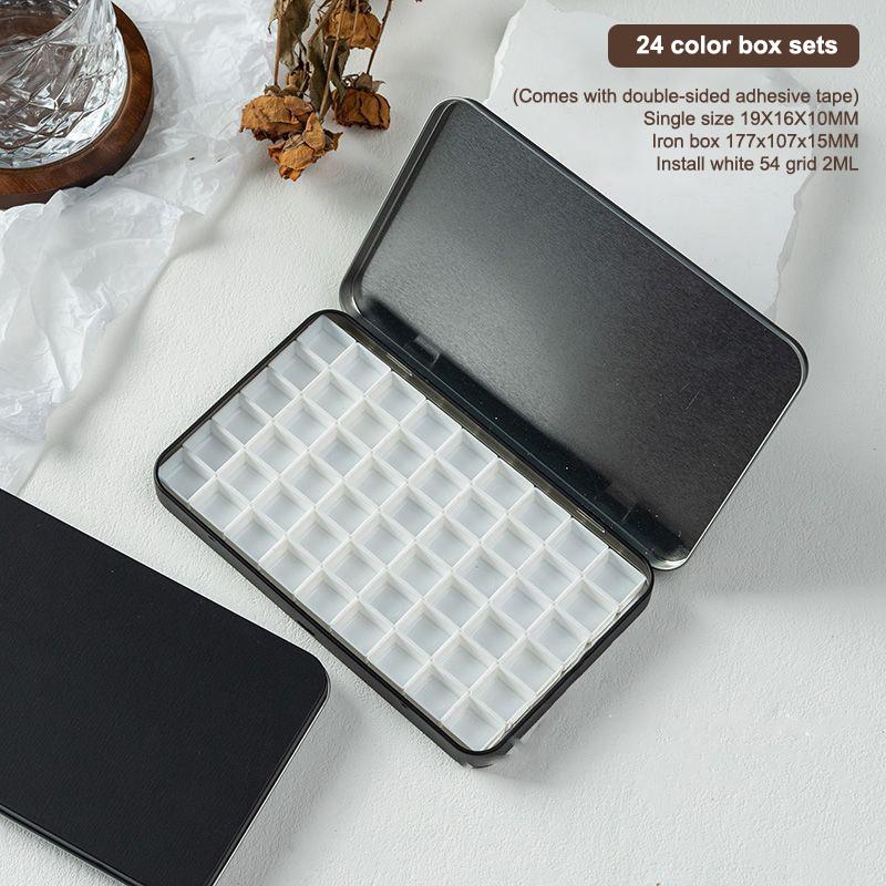 44/54/104 Grids Portable Square Nail Polish Palette Iron Case Nail Art Painting Storage Box Empty Diy Nail Polish Glue Palette