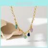 Elegant Vintage Irregular Heart Shaped Natural Stone Pendant Necklace For Women