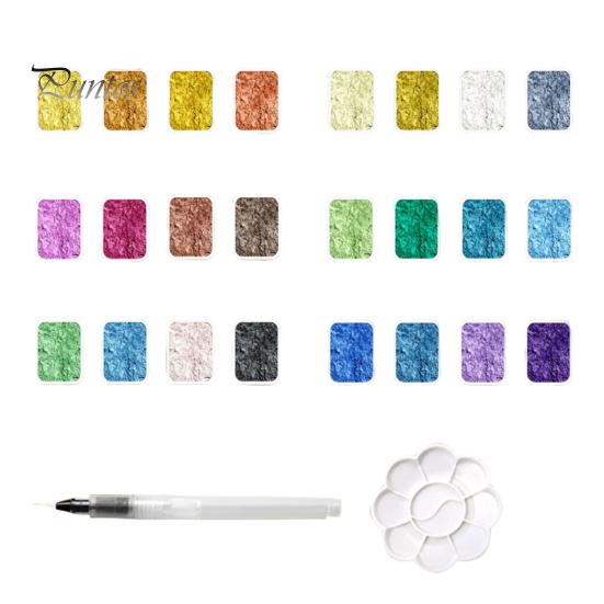 

24/36/48/60 шт./набор акварельных красок, металлическая палитра для рисования лесов, портативная блестящая твердая краска, коробка для детей, взрослых, начинающих художников F