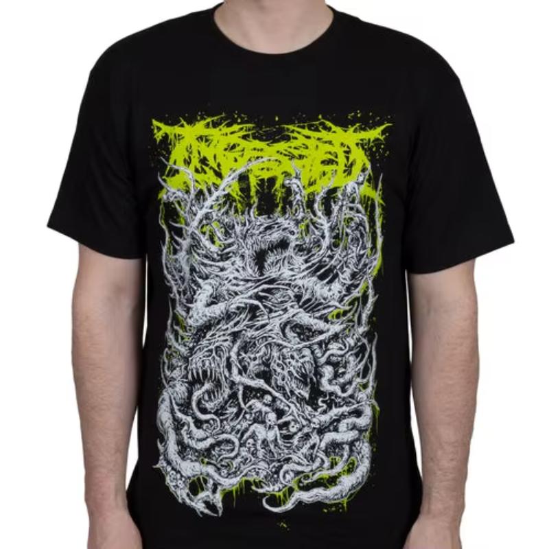 Summer Short Sleeved Fashion Brand Tshirt Luxurious Casual Retro Top Y2k Ingested Band Pattern Cotton Tshirt Unisex