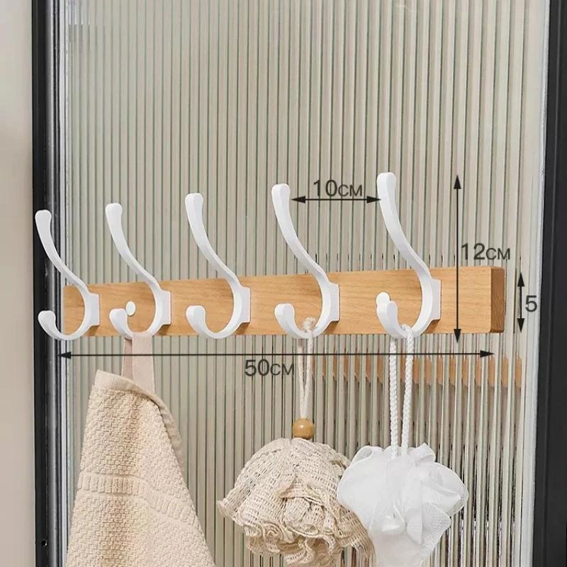 Beech Towel Rack No Punch Bathroom Shelf Toilet Wall Mounted Washroom Storage Organizer Bath Towel Holder Bathroom Accessories