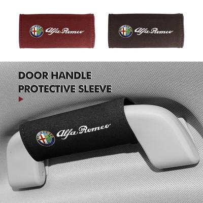 For 1/2PCS Car Logo Door Handrail Covers Door Handle Protector Auto Accessories 159 Giulietta 156 147 Giulia Mito GT