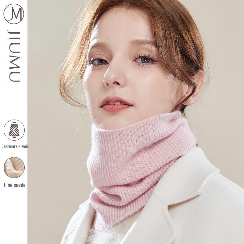 JIUMU Women's Wool-Cashmere Blend Neck Warmer Scarf